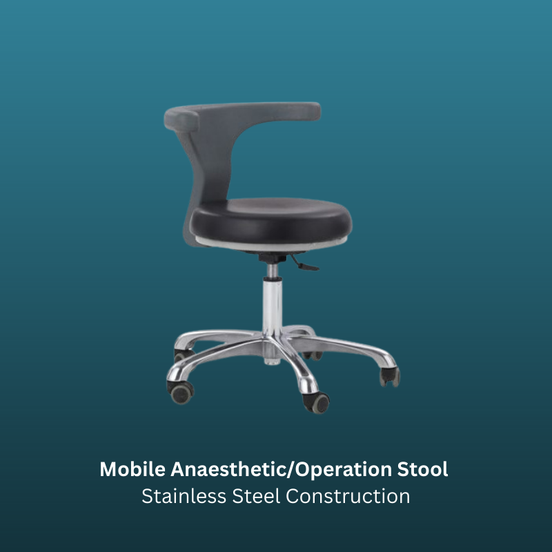 Mobile Anaesthetic/Operation Stool Stainless Steel Construction