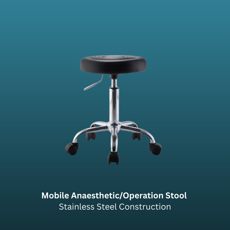 Mobile Anaesthetic/Operation Stool Stainless Steel Construction